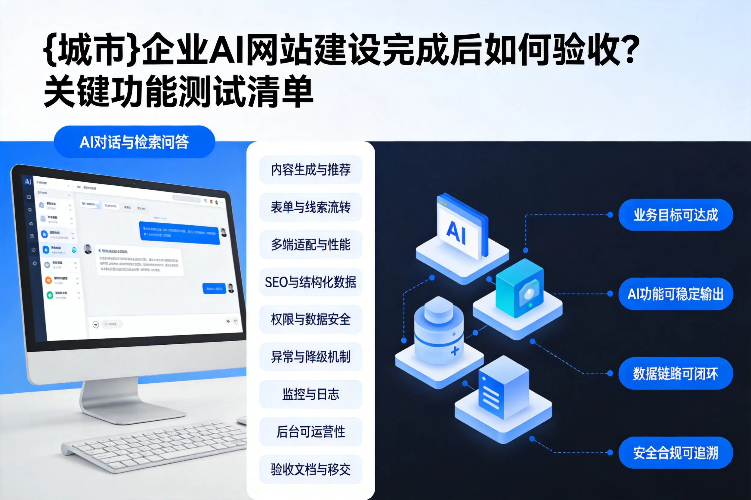 临高企业AI网站建设完成后如何验收？关键功能测试清单